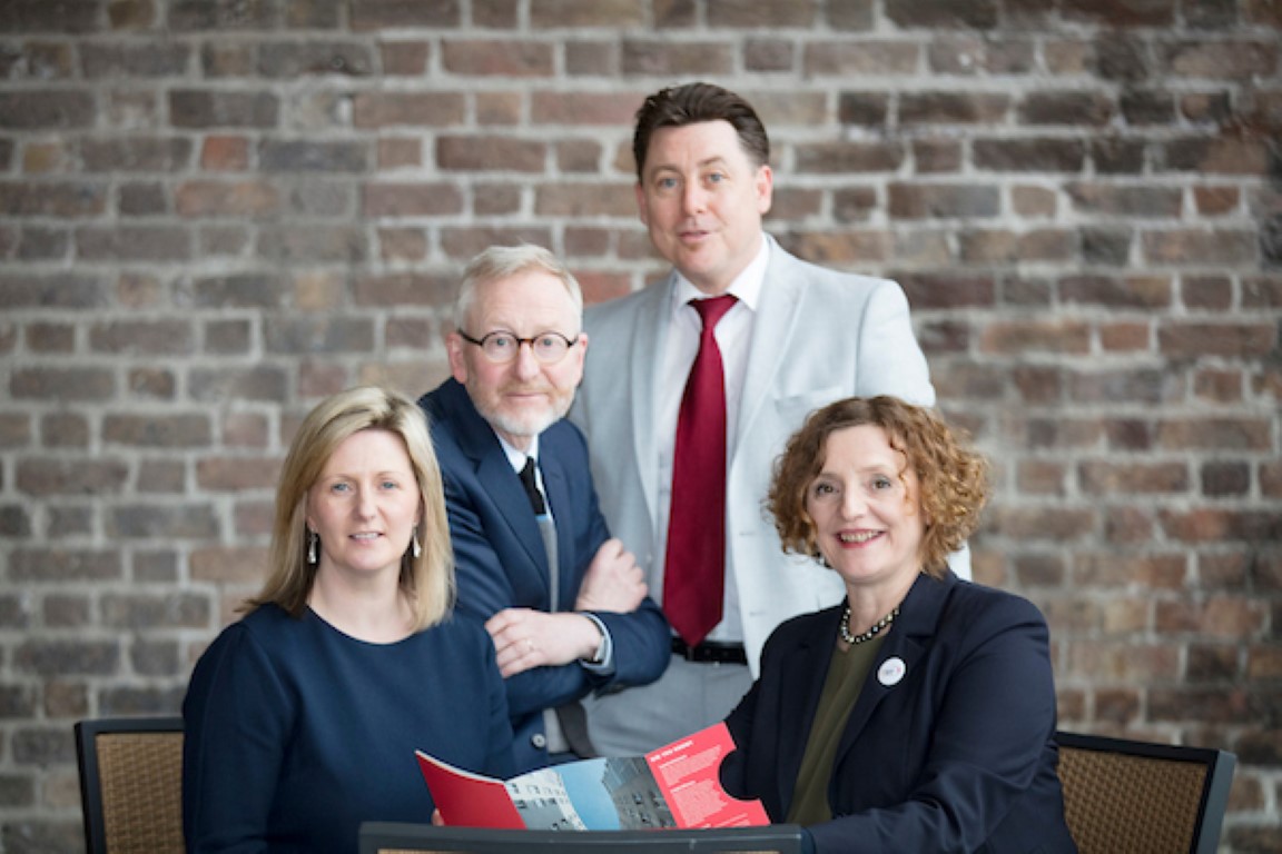Ms. Grainia Long (Commissioner for Resilience, Belfast City Council); Dr. Rory O’Donnell (Director, NESC); Dr. Dr Dáithí Downey (Principal Investigator Dublin Housing Observatory and Head of Housing Policy, Research and Development for Dublin City Council) and Ms. Michaela Kauer (Director, Vienna House, Brussels)